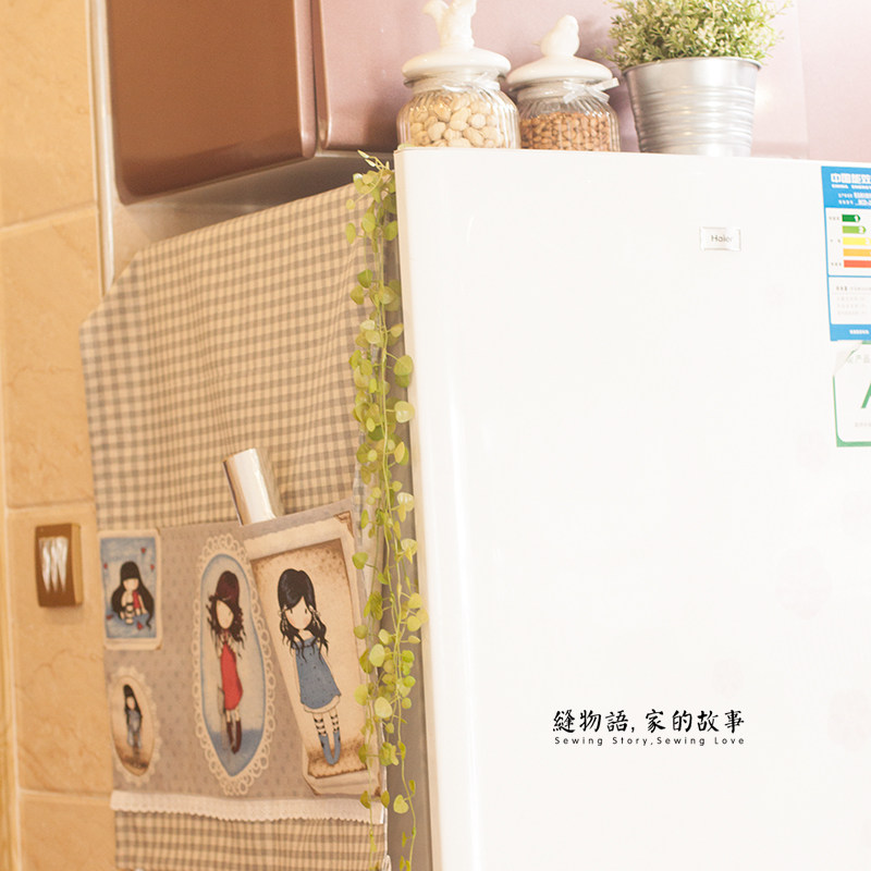 缝物语 插画小女孩 单开对开双开门罩 布艺盖巾防尘罩,居家布艺,万能盖巾,淘宝优惠券,粉丝福利购,淘宝优惠卷
