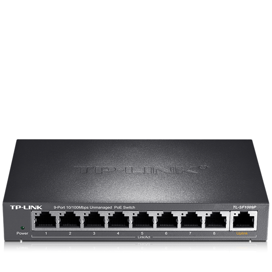 tp-link 8口全供电poe交换机tl-sf1009p 9口标准poe交换机交换器