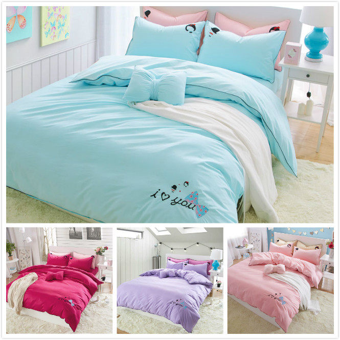 全棉纯棉床单床笠纯色绣花单人双人儿童学生三件套四件套床上用品,床上用品,床品套件/四件套/多件套,淘宝优惠券,粉丝福利购,淘宝优惠卷