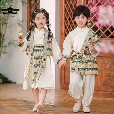 儿童汉服民族风三月三幼儿园演出服饰2025新款男童舞蹈傣族表演服