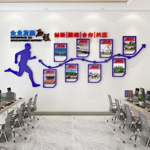 企业发展历程风采文化墙贴纸公司大厅时间轴背景墙布置定做亚克力