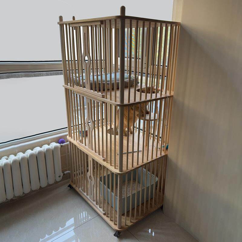 高档猫实木两墅层猫窝别笼子闭人猫共用半封跳台中小型猫屋窝,宠物/宠物食品及用品,猫笼子/猫别墅,淘宝优惠券,粉丝福利购,淘宝优惠卷