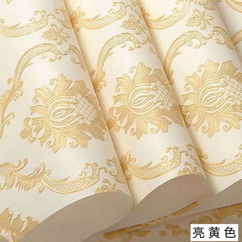 加厚奢华欧式无纺布墙纸客厅卧室非自粘4D立体浮雕电视背景墙壁纸