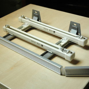 正品日本三进铝合金窗帘轨道定制直轨弯曲轨单双轨静音滑轮滑轨