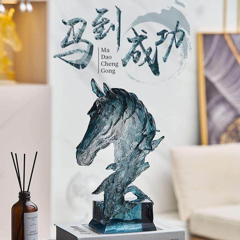 酒柜客厅桌面工艺品轻装饰品水晶马头电视柜办公室领导奢高档摆件,纺织面料/辅料/配套,纱线,淘宝优惠券,粉丝福利购,淘宝优惠卷