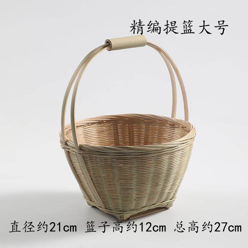 鸡蛋专用筐手工竹编提篮家用茶点盘水果篮子糕点托盘创意小竹厂家