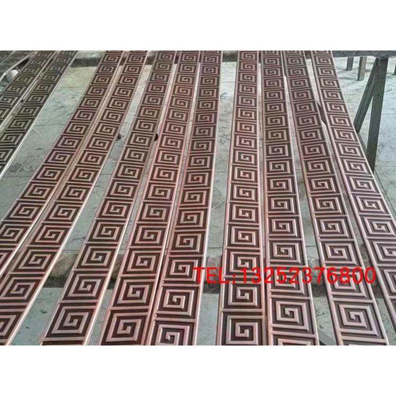 纯铜回纹线条中式仿红古铜色腰线凉亭连廊装饰不锈钢万字纹收边条,金属材料及制品,其他金属制品,淘宝优惠券,粉丝福利购,淘宝优惠卷