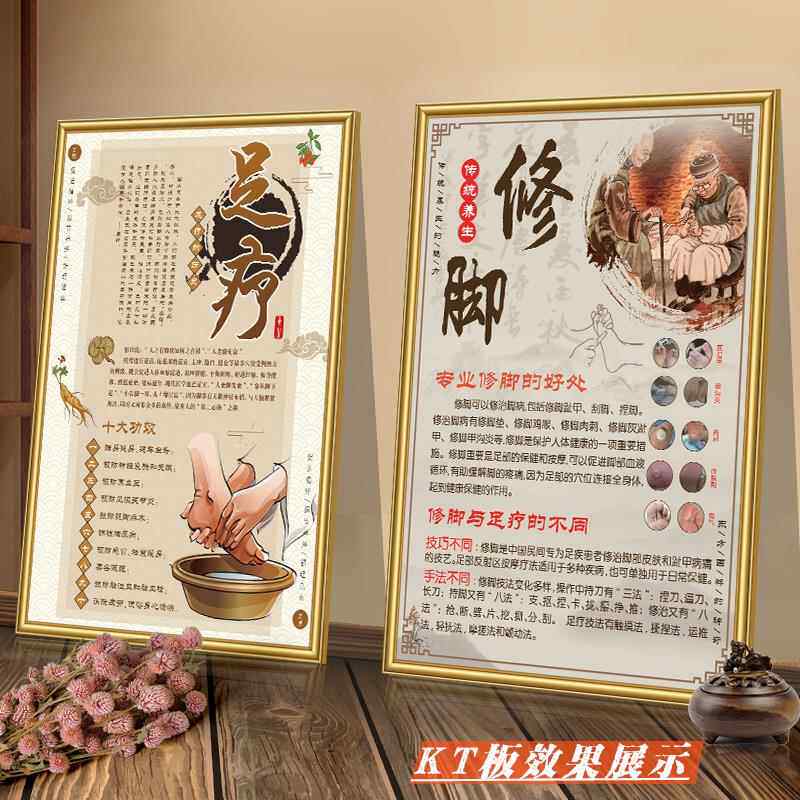 修脚海报足疗宣传画足部反射区挂画足浴广告图养生图片挂图装饰画