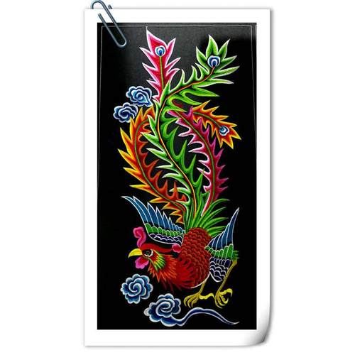 风电少数民族刺绣片辅料苗补丁裙摆脑服装凰演出大凤工艺品仿古绣