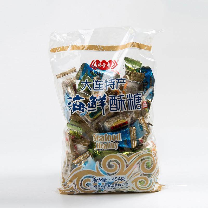 大连特产裕金香金百利海鲜酥糖454g干贝糖鲍鱼糖海参糖大虾糖喜糖
