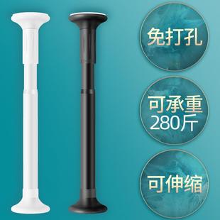 不锈钢免打孔伸缩杆浴帘杆衣架卧室门帘折叠晾衣杆阳台凉衣架