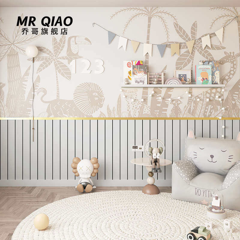 学校商用墙围护墙板墙贴仿木纹墙纸自粘防水防潮墙裙仿铝塑板壁纸,家居饰品,瓷砖贴,淘宝优惠券,粉丝福利购,淘宝优惠卷