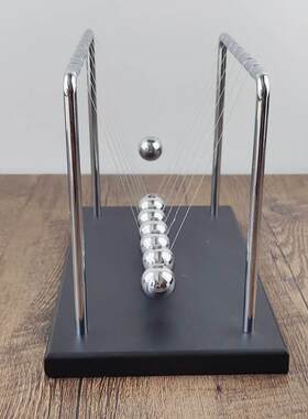 7颗球木头平衡球撞球碰碰球办公桌装饰 牛顿摆物理定律展示摇摆球
