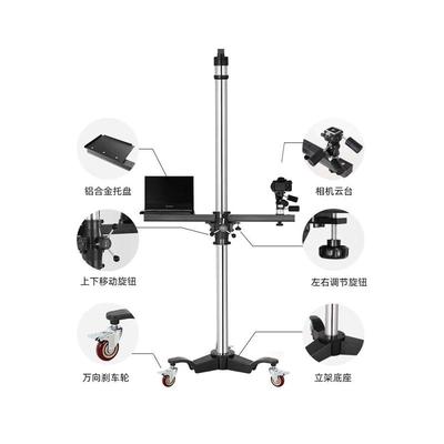 专业刹车带重型滑轮架相机架摄影影楼滑轨一体棚可移动拍摄全金属