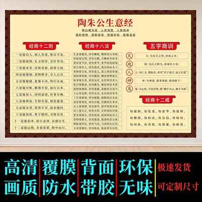 陶朱公生意经商训海报十八法中式家用墙贴商用壁纸墙范蠡经商务用