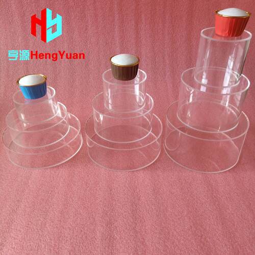 牛肉蛋糕塑料模具 圆形透明亚克力装饰摆件底座 双面空心展台展示