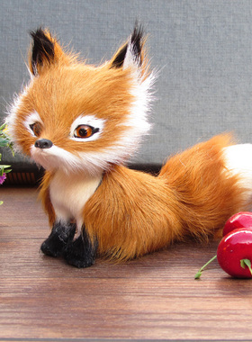 可爱大头狐狸  仿真狐狸 公仔玩偶 zakka摆件 儿童女友宝宝礼物