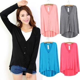 大码 中长款 显瘦莫代尔薄长袖 夏季 女士防晒衣春 外搭开衫 2024空调衫