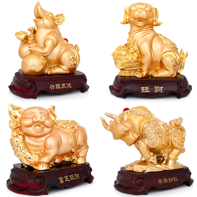 十二生肖摆件一套鼠牛虎兔龙蛇马羊猴鸡狗猪摆件客厅办公室工艺品,家居饰品,装饰摆件,淘宝优惠券,粉丝福利购,淘宝优惠卷
