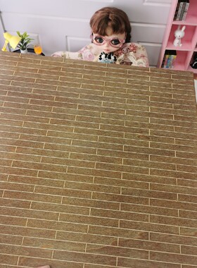 DIY娃屋地板BJD SD小布Blythe拍照背景板45CM仿古做旧整块木地板