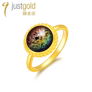 justgold镇金店紫醉金迷黄金足金戒指1758891Y