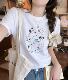 韩版 T恤女 趣味卡通小狗短袖 宽松百搭T 小田tia专享