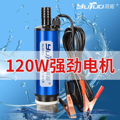 羽拓电动抽油泵铝合金潜水泵迷你柴油抽油神器12V24小型自吸通用