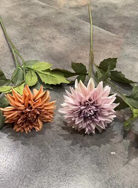 仿真2头东方大丽花大丽菊 婚庆插花 路引 居家摆设 仿真假花 装饰