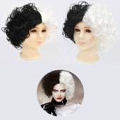cosplay 万圣节101忠狗黑白魔女库伊拉Halloween Cruella wig假发