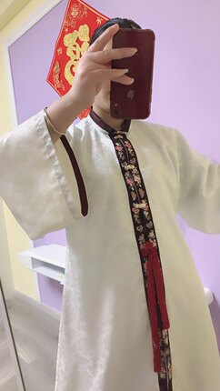 明制立领对襟 衫春夏款汉服定制方花萝面料 真丝手绣桑蚕丝眉子