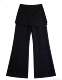 黑色假两件屁帘微喇叭裤 女1668