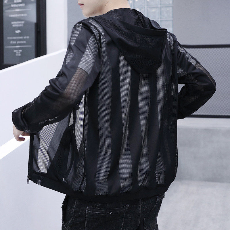 连帽防晒衣薄款夏防晒服抗UV透气镂空衣服防晒衫户外百搭外套