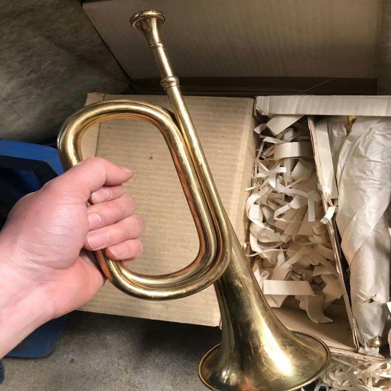76年原箱小号纯铜包老原品冲锋号集结号司号实用