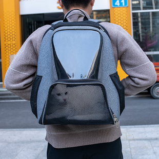 猫包外出便携透气帆布包小狗双肩透视窗狗背包大容量猫咪宠物用品