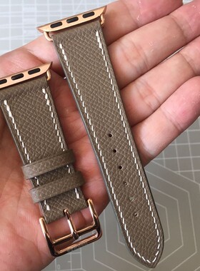 手工定制苹果表带iAPPLEWATCH98765432se大象灰灰褐色epsom手掌纹