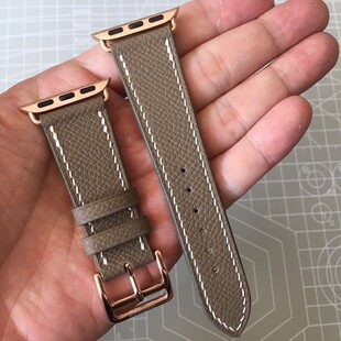 手工定制苹果表带iAPPLEWATCH98765432se大象灰灰褐色epsom手掌纹