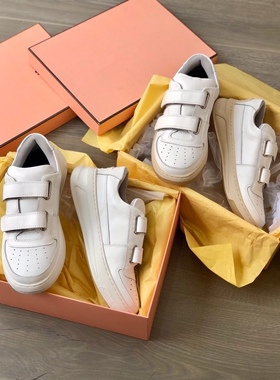 AC家魔术贴小白鞋女2023早春新款厚底舒适休闲百搭平底运动板鞋潮