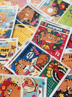 包邮清仓不靠谱商店呼呼虎LQ_OM原创插画设计2022月历日历年历