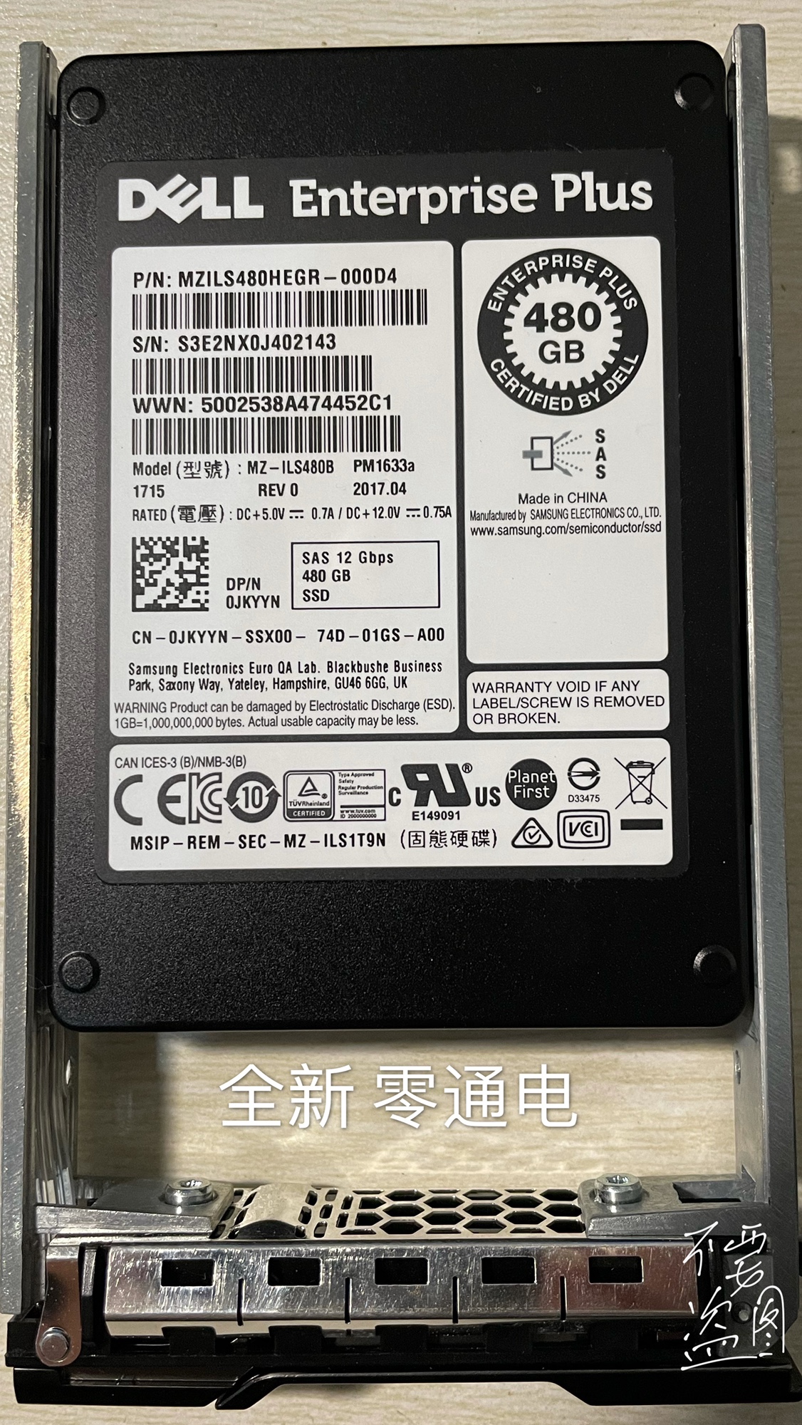 DELL 480G SAS 12Gb SSD 0JKYYN SC4020 SC5020 SC7020 固态硬盘