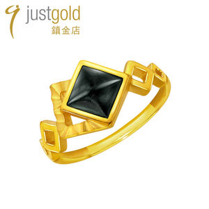 justgold鎮金店几何魅力黄金足金戒指1728031Y