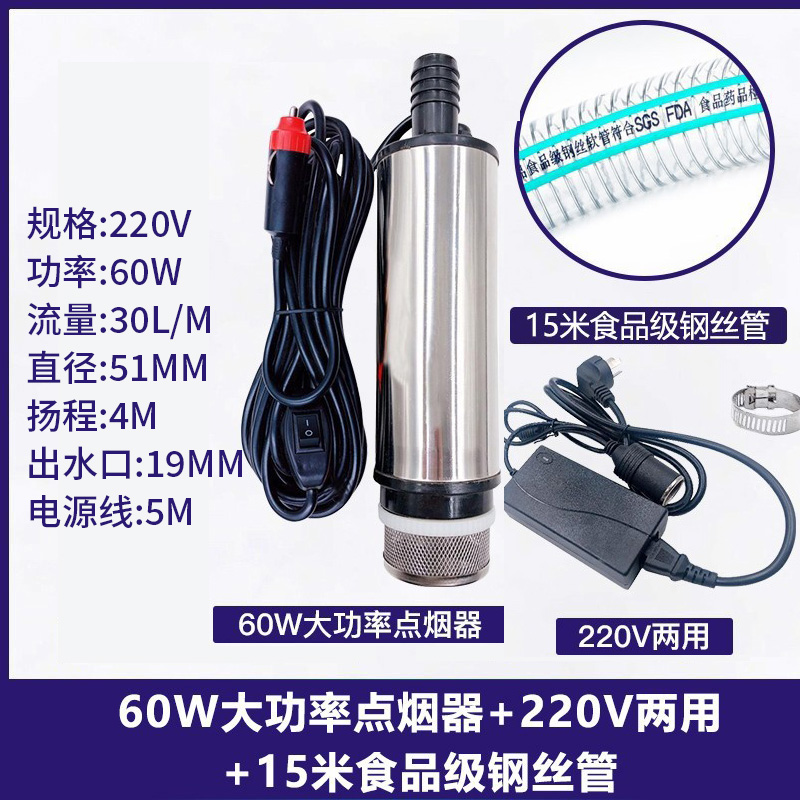 新品小型抽水泵机电动沉潜水自吸浇菜神器浇H水机农家用12v24伏22