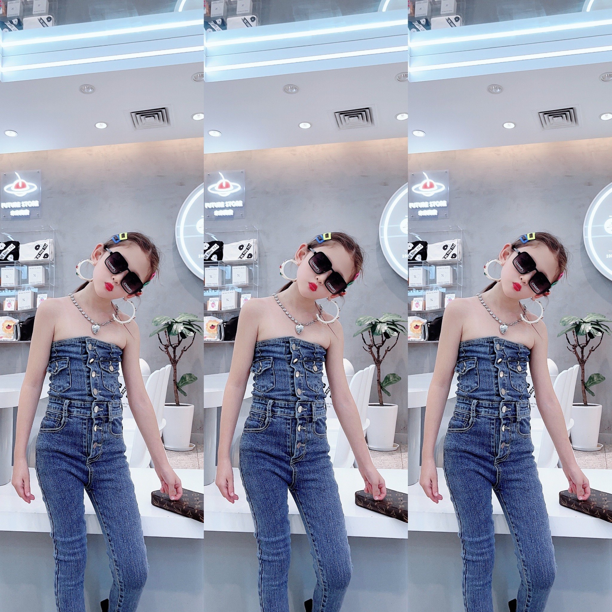 糖糖童装网红店2021新秋女童时尚儿童弹力修身超高腰牛仔瘦腿裤子