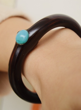 绿松石天然植物原创风鸡血藤手镯