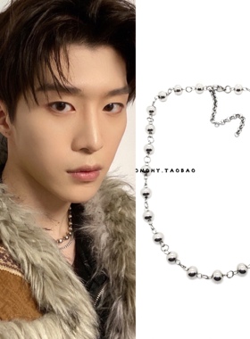 范丞丞国潮风钛钢珠子拼接锁骨链