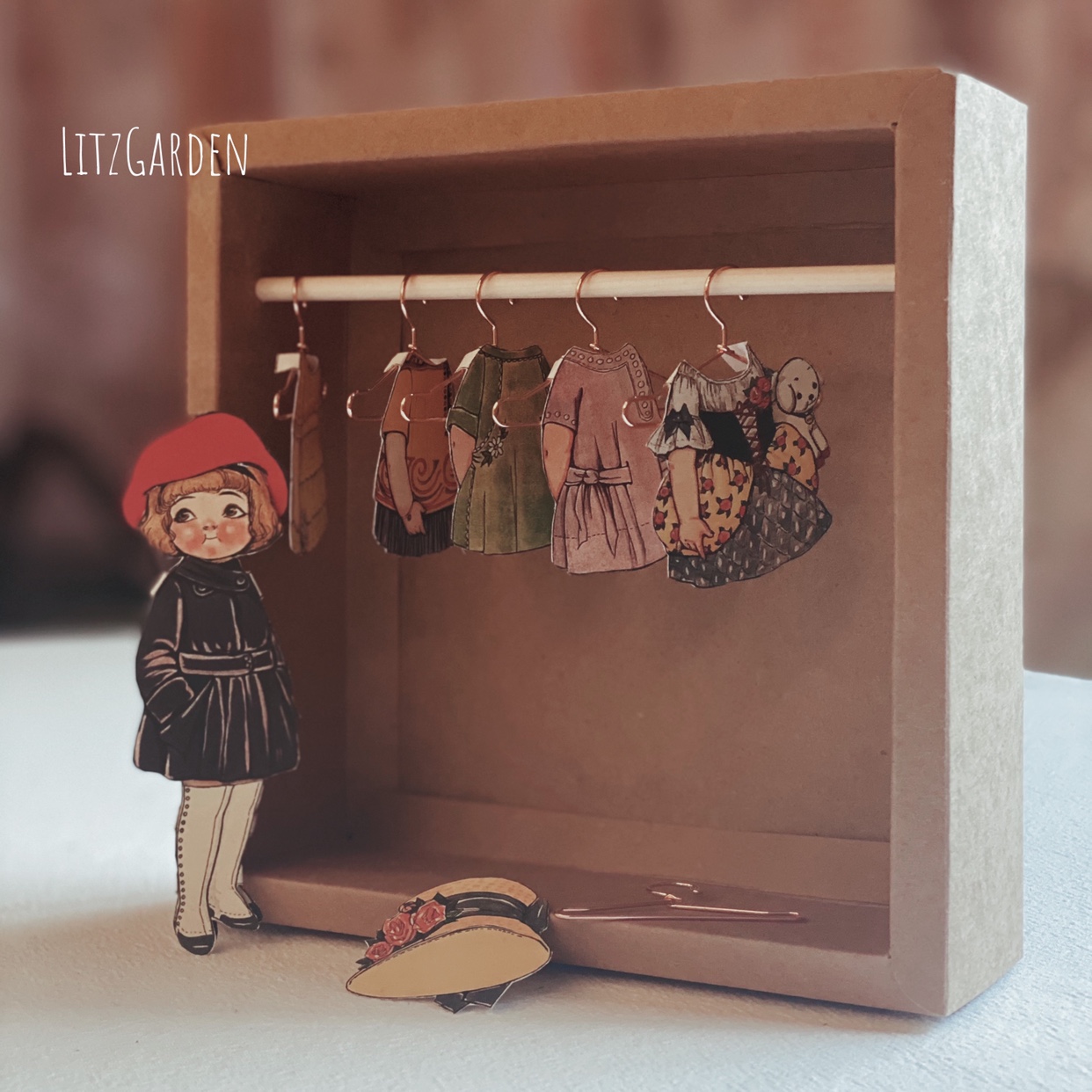 【礼遇现货】手工制作复古娃娃换装游戏dolly dingle换衣服纸娃娃