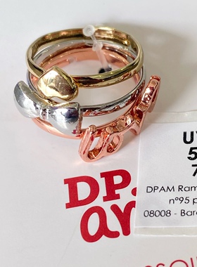 love法国儿童爱心字母公主风戒指