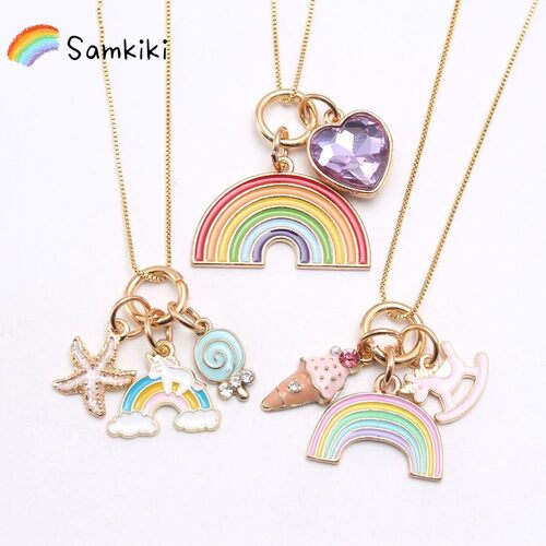 日韩版卡通可爱彩虹儿童项链