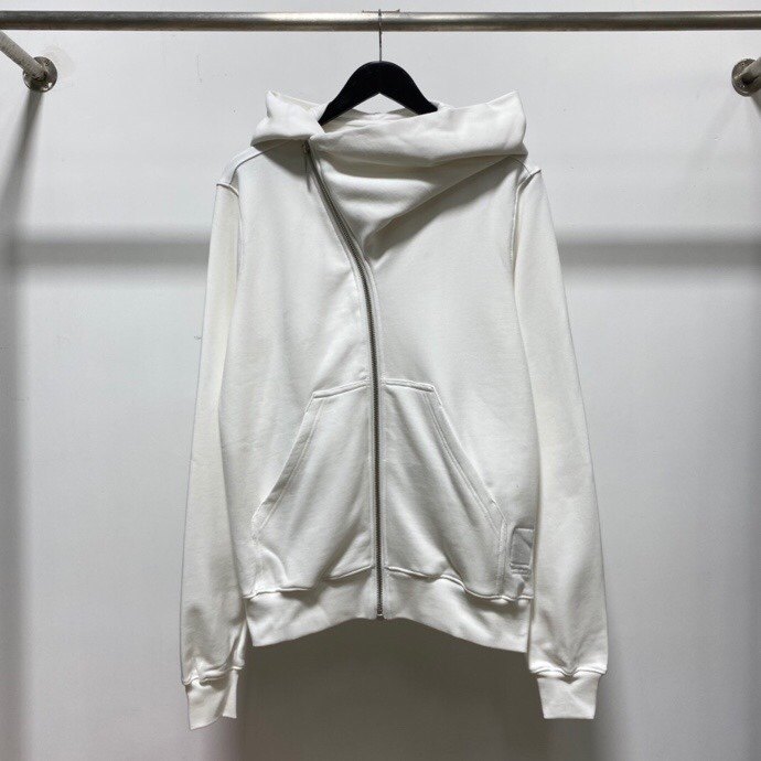 RO冬季斜边巫师帽拉链宽松外套