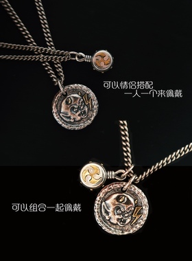 风神雷神银项链吊坠礼物