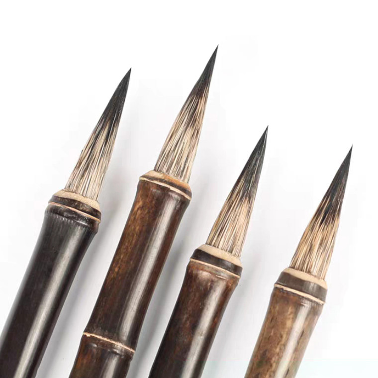 新品铁头纯紫毫小楷笔 高档专业抄经毛笔 古竹紫豪硬毫湖笔王羲之